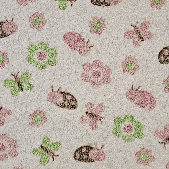 Baby Gear Light Pink Baby Blanket Butterfly Flower Ladybug Pastel Well Loved - Picture 3 of 10